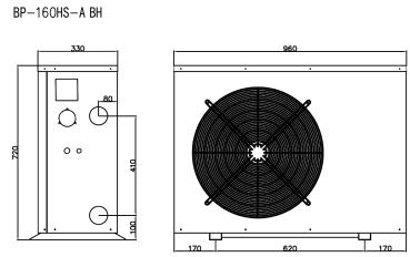 Wärmepumpe Tebas, power 11,5-16 kW, für Pools mit 60-80 m³, 230 V, AUTO-Mode funktion = wärmen oder kühlen